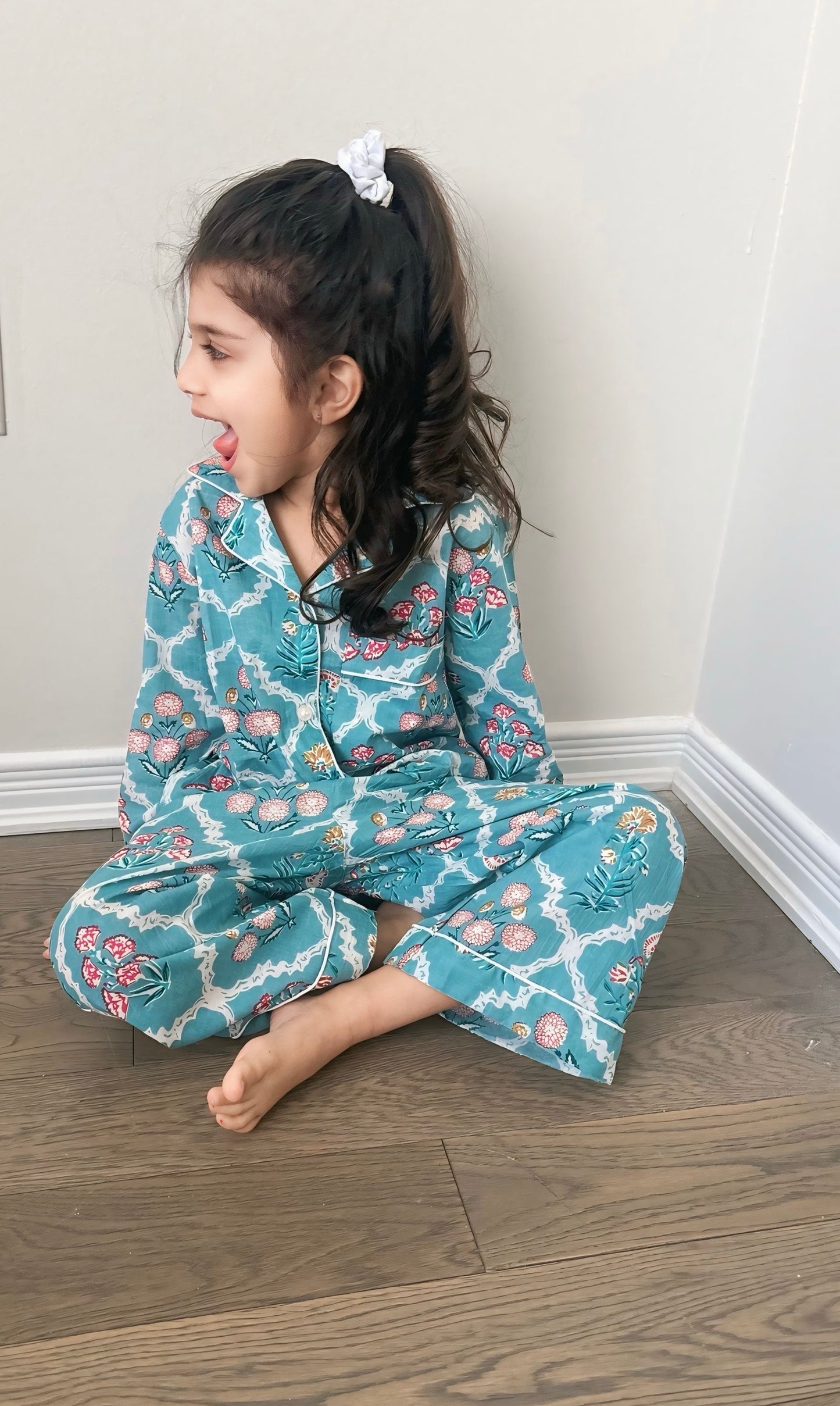 Floral Print Cotton kids Pajama Set