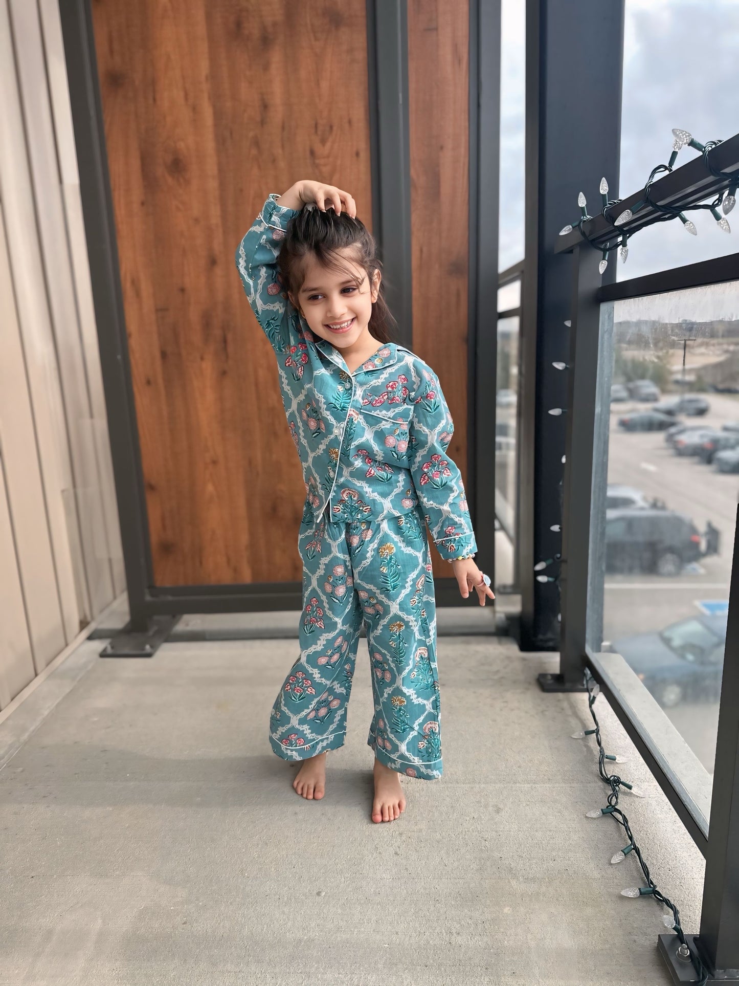 Floral Print Cotton kids Pajama Set